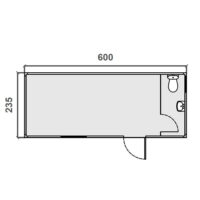 Vestuario prefabricado – 6 m con WC Diagrama