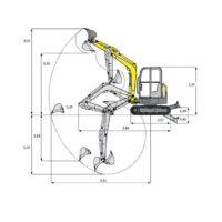 Diagrama 2, alquiler Mini excavadora giratoria 3800 kg Wacker Neuson EZ38