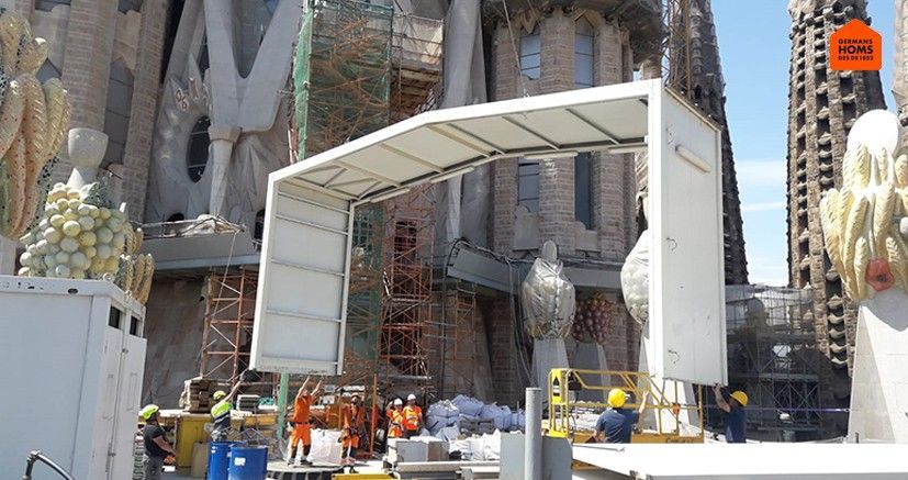 Montaje de Módulos Prefabricados en Sagrada Familia