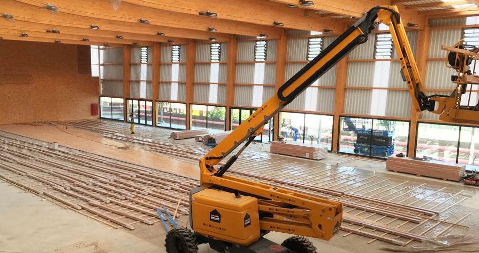 Alquiler de Andamios y Módulos en las Obras Polideportivo Canyelles