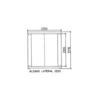 Diagrama lateral Caseta Prefabricada Oficina para Eventos – 2,35 m x 6 m