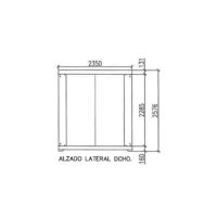 Diagrama lateral Caseta Prefabricada Oficina para Eventos – 2,35 m x 6 m