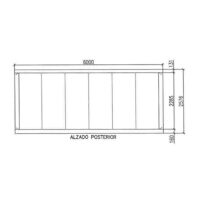 Diagrama posterior Caseta Prefabricada Oficina para Eventos – 2,35 m x 6 m