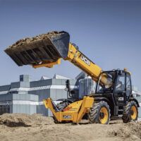 Diagrama rendimiento elevación alquiler manipulador telescópico JCB 535-125 HI-VIZ Loadall estabilizadores extendidos