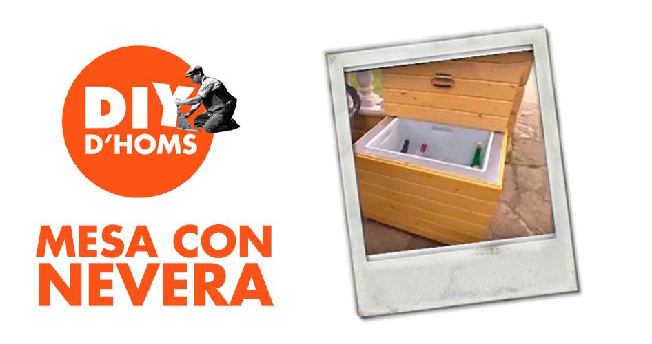 DIY mesa con nevera
