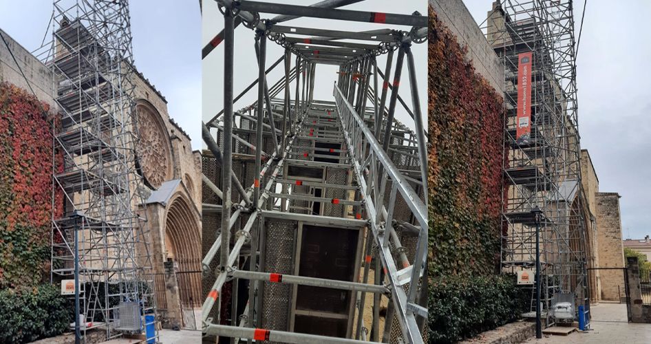 Instalación montacargas andamios