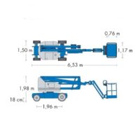 Diagrama 2, alquiler Brazo articulado eléctrico – 14 m Genie Z40/23N