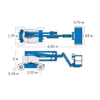 Diagrama 2 Alquiler Brazo articulado eléctrico – 16m Genie Z45/25 JDC