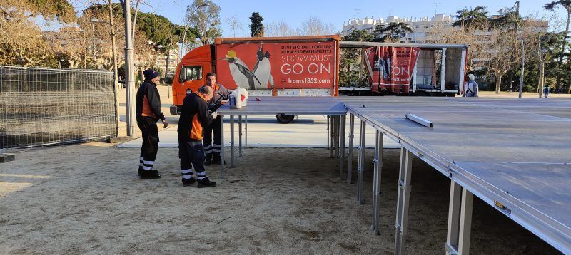 montaje escenario mataro
