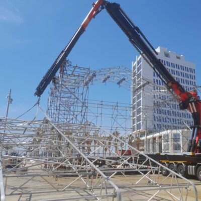 montaje escenario keder badalona