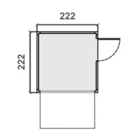 Taquilla prefabricada para Eventos – 2,22 m x 2,22 m Diagrama