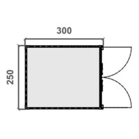 Contenedor blindado – 2,50 m x 3,00 m Diagrama