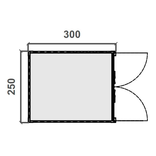 Contenedor blindado – 2,50 m x 3,00 m Diagrama