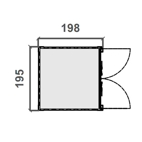 Contenedor blindado – 1,98 m x 1,95 m Diagrama