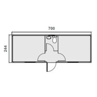 Oficina prefabricada – 7 m con WC Diagrama