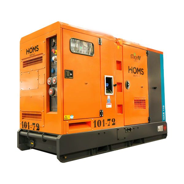 Generador eléctrico diésel insonorizado, trifásico, marca Dagartech DGDR 100 ST, ideal para obras, eventos o industrias que requieren energía fiable y de alta calidad.